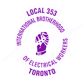 International Brotherhood of Electrical Workers - Local 353 Toronto logo in purple